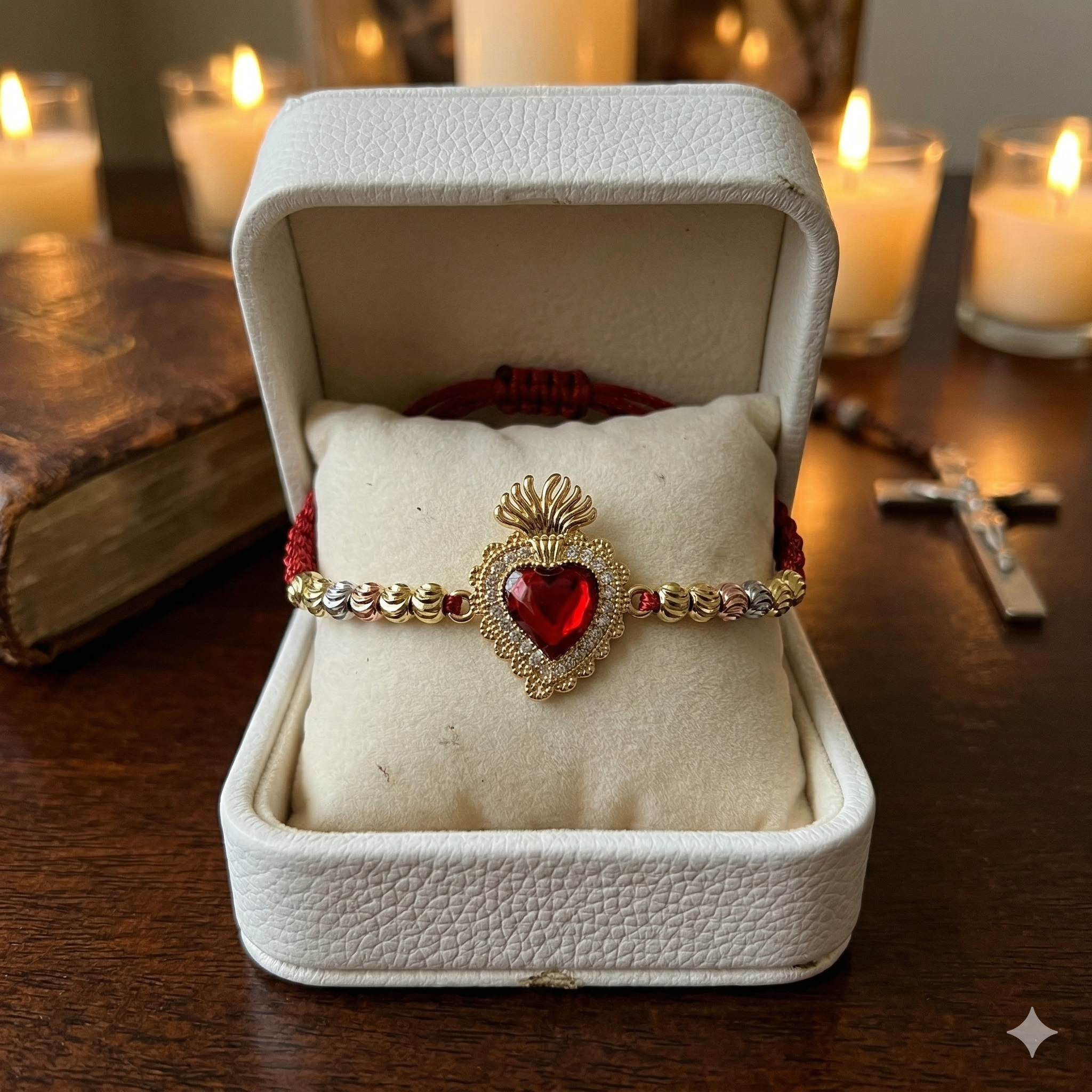 Pulsera Sagrado Corazón de Jesús 3 Oros